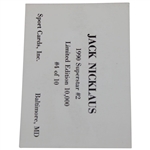 Jack Nicklaus Signed 1990 Superstar #2 Sports Cards Inc. Card #4/10 JSA ALOA