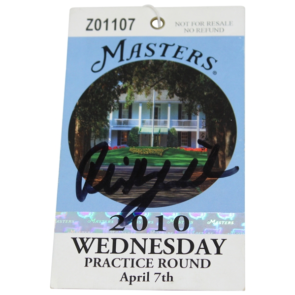 Phil Mickelson Signed 2010 Masters Wednesday Practice Round Ticket JSA#Q05058