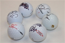 Harmon, Dunlap, Lowry, Spieth, Pavon & Moore Signed Golf Balls In Box JSA ALOA