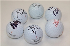 Harmon, Dunlap, Lowry, Spieth, Pavon & Moore Signed Golf Balls In Box JSA ALOA