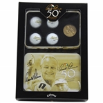 Arnold Palmer Signed 50th Appearance at The Masters Box Set w/Golf Balls & Medal JSA ALOA