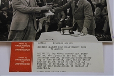1926 Jess Sweetser 'American Wins the British Amateur' Trophy Presentation Photo