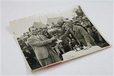 1926 Jess Sweetser 'American Wins the British Amateur' Trophy Presentation Photo