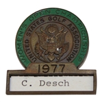 1977 US Womens Open at Hazeltine National GC Contestant Badge - Hollis Stacy Winner