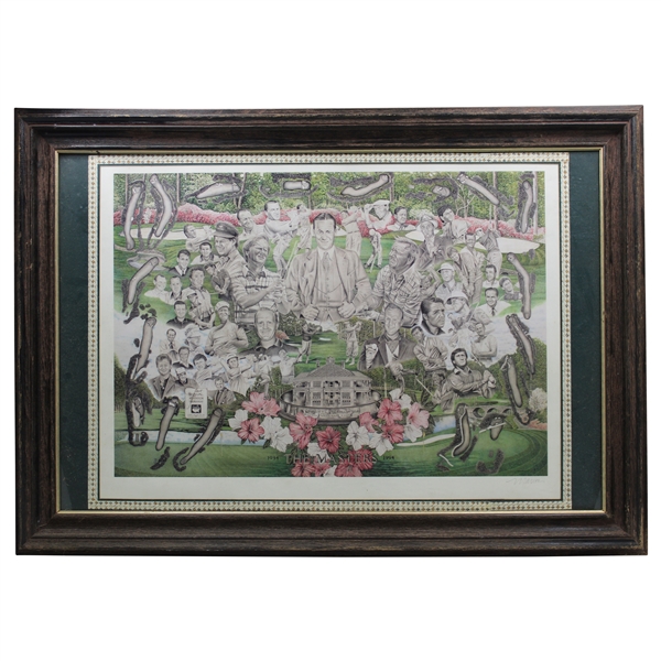The Masters 1934-1994 60th Anniversary Collage Print by Artist Michael Marron - Framed