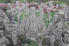 The Masters' 1934-1994 60th Anniversary Collage Print by Artist Michael Marron - Framed