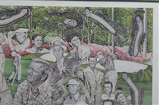 The Masters' 1934-1994 60th Anniversary Collage Print by Artist Michael Marron - Framed
