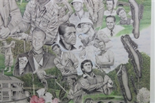 The Masters' 1934-1994 60th Anniversary Collage Print by Artist Michael Marron - Framed
