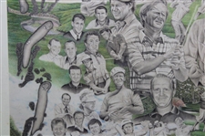 The Masters' 1934-1994 60th Anniversary Collage Print by Artist Michael Marron - Framed
