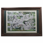 The Grand Slam Collage Print Featuring Gene Sarazen, Ben Hogan, Jack Nicklaus & Gary Player by Artist Michael Marron - Framed