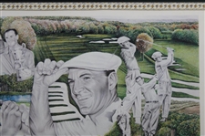 'The Grand Slam' Collage Print Featuring Gene Sarazen, Ben Hogan, Jack Nicklaus & Gary Player by Artist Michael Marron - Framed
