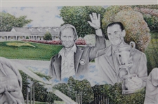 'The Grand Slam' Collage Print Featuring Gene Sarazen, Ben Hogan, Jack Nicklaus & Gary Player by Artist Michael Marron - Framed