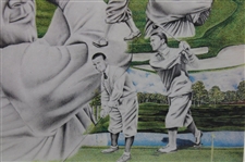 'The Grand Slam' Collage Print Featuring Gene Sarazen, Ben Hogan, Jack Nicklaus & Gary Player by Artist Michael Marron - Framed