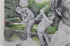 'The Grand Slam' Collage Print Featuring Gene Sarazen, Ben Hogan, Jack Nicklaus & Gary Player by Artist Michael Marron - Framed