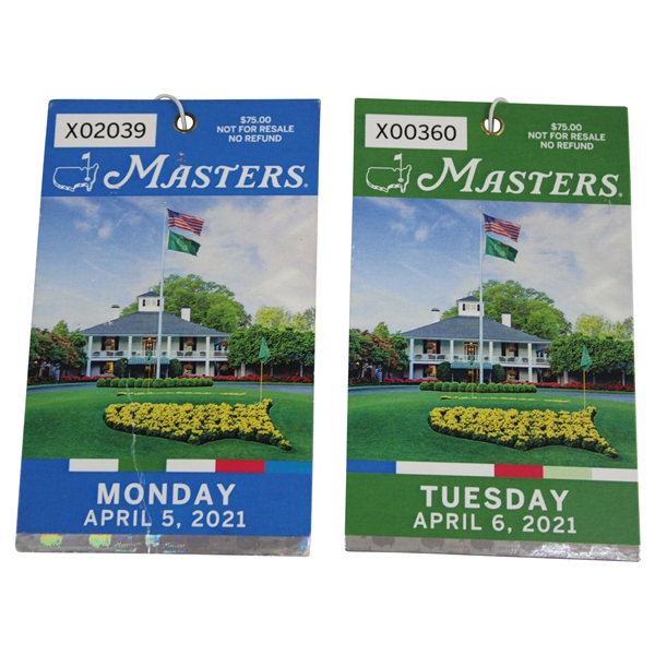 2021 Masters Tournament Monday & Tuesday Tickets - Hideki Matsuyama Win