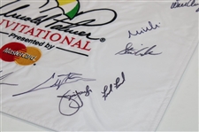 PGA Stars Multi-Signed Arnold Palmer Invitational White Embroidered Flag JSA ALOA