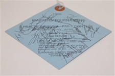 Seve, Palmer, Payne & More Signed 1986 Par 3 Contest Wednesday Practice Round Ticket JSA ALOA