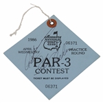 Past Champs & Runner-Up Norman Signed 1986 Par 3 Contest Wednesday Practice Round Ticket JSA ALOA