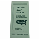 1962 Masters Week Information Pamphlet by Masters Week of Augusta, Inc.
