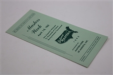 1962 Masters Week Information Pamphlet by Masters Week of Augusta, Inc.