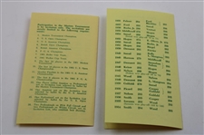 1962 & 1963 Masters Tournament Information Pamphlets - Palmer & Nicklaus Wins