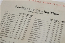 1946 Masters Tournament Sunday Final Rd Pairing Sheet - Herman Keiser Winner