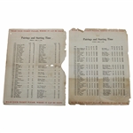 1951 Masters Tournament Friday 2nd Rd & Sunday Final Rd Pairing Sheets - Ben Hogan Winner