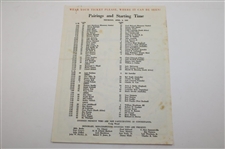1965 Masters Tournament Complete Thursday-Sunday Pairing Sheets - Jack Nicklaus Win