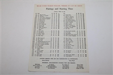 1966 Masters Tournament Complete Thursday-Sunday Pairing Sheets - Jack Nicklaus Win