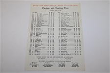 1966 Masters Tournament Complete Thursday-Sunday Pairing Sheets - Jack Nicklaus Win