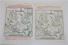 Nine (9) Various Masters Tournament Pairing Sheets - 1962, 1964, 1966 Saturday & 1969