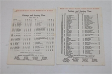 Nine (9) Various Masters Tournament Pairing Sheets - 1962, 1964, 1966 Saturday & 1969