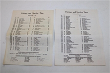 Twenty Three (23) Masters Tournament Pairing Sheets, Par 3, Computer Analysis Sheets & Parking Passes
