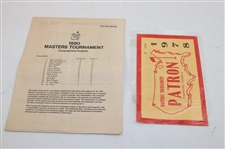 Twenty Three (23) Masters Tournament Pairing Sheets, Par 3, Computer Analysis Sheets & Parking Passes
