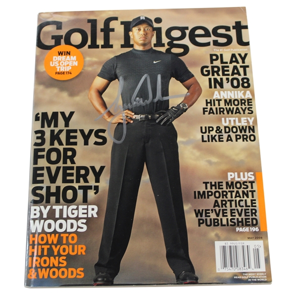 Tiger Woods Signed May 2008 Golf Digest Magazine - May JSA ALOA