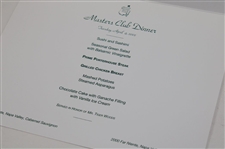 2002 Masters Champions Club Dinner Menu as Chosen by 2001 Winner Tiger Woods
