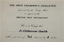 Ben Hogan Signed 1953 The Open Championship Challenge Certificate JSA ALOA