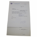 Ben Hogan Signed 1982 Sohio Petroleum Co. Letter Regarding Salt Water Disposal JSA ALOA