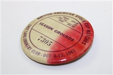 1963 Ryder Cup at East Lake CC Season Grounds Badge #7305