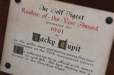 Jacky Cupit's 1961 Golf Digest Rookie Of The Years Award Plaque