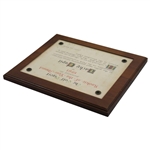 Jacky Cupit's 1961 Golf Digest Rookie Of The Years Award Plaque