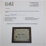 Jacky Cupit's 1961 Golf Digest Rookie Of The Years Award Plaque