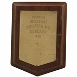 Jacky Cupits 1958 Jacksonville Invitational Golf Tournament Winner Plaque