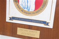 Jacky Cupit's 1967 Golf Benefit Outstanding Service Award Plaque
