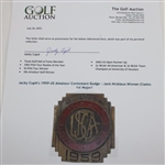 Jacky Cupit's 1959 US Amateur Contestant Badge - Jack Nicklaus Winner-Claims 1st Major!