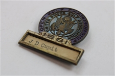 Jacky Cupit's 1961 US Open at Oakland Hills Contestant Badge