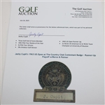 Jacky Cupit's 1963 US Open at The Country Club Contestant Badge - Runner-Up Playoff w/Boros & Palmer