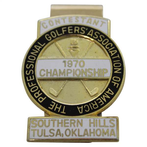 Jacky Cupits 1970 PGA Championship at Southern Hills Contestant Badge/Clip - Dave Stockton Winner