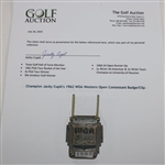 Champion Jacky Cupit's 1962 WGA Western Open Contestant Badge/Clip