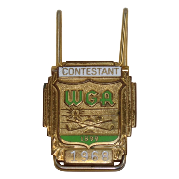 Jacky Cupits 1968 WGA Western Open Contestant Badge/Clip - Jack Nicklaus Winner